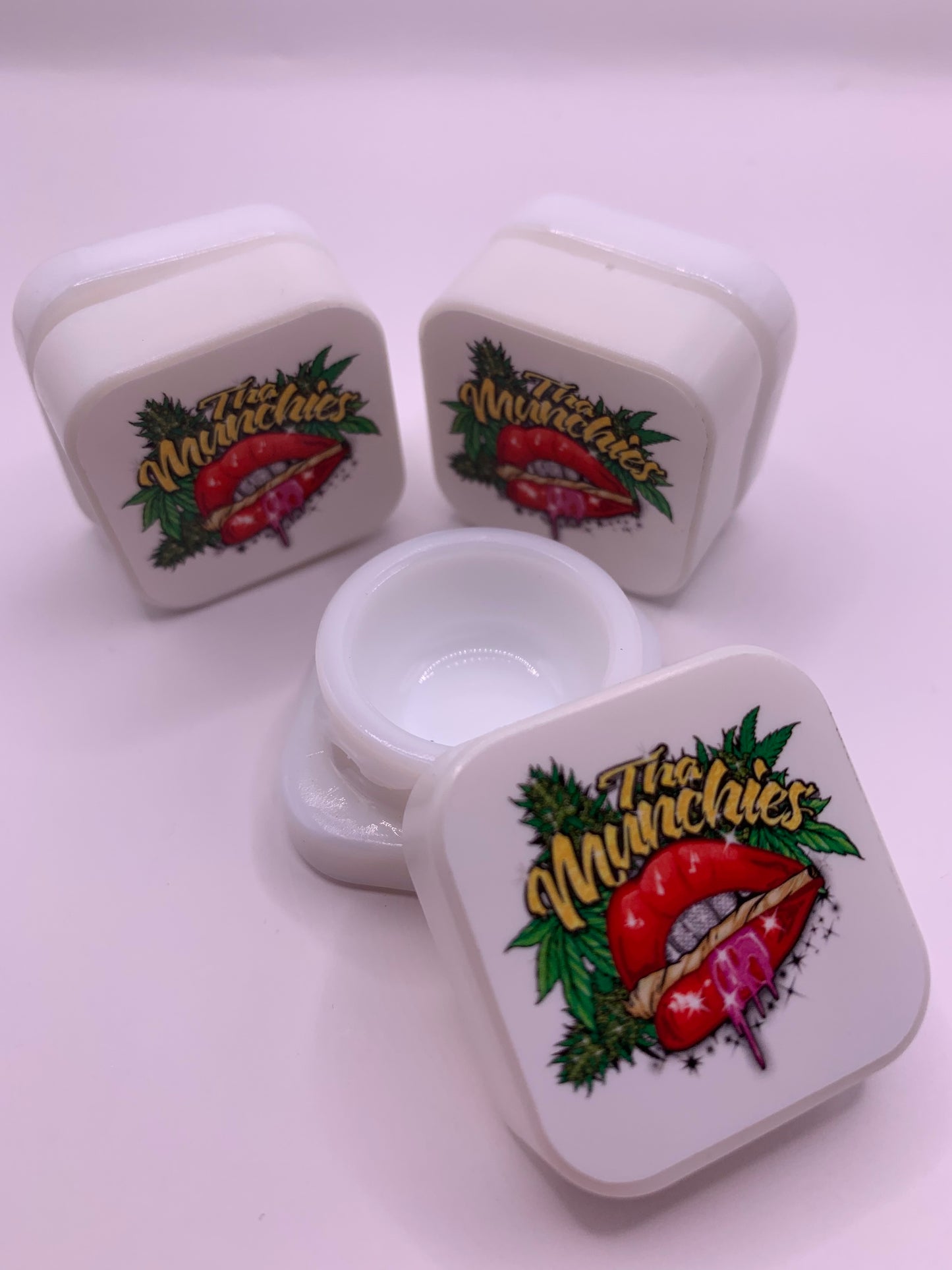 5mL Square Glass White Concentrate Jar (2) Pieces