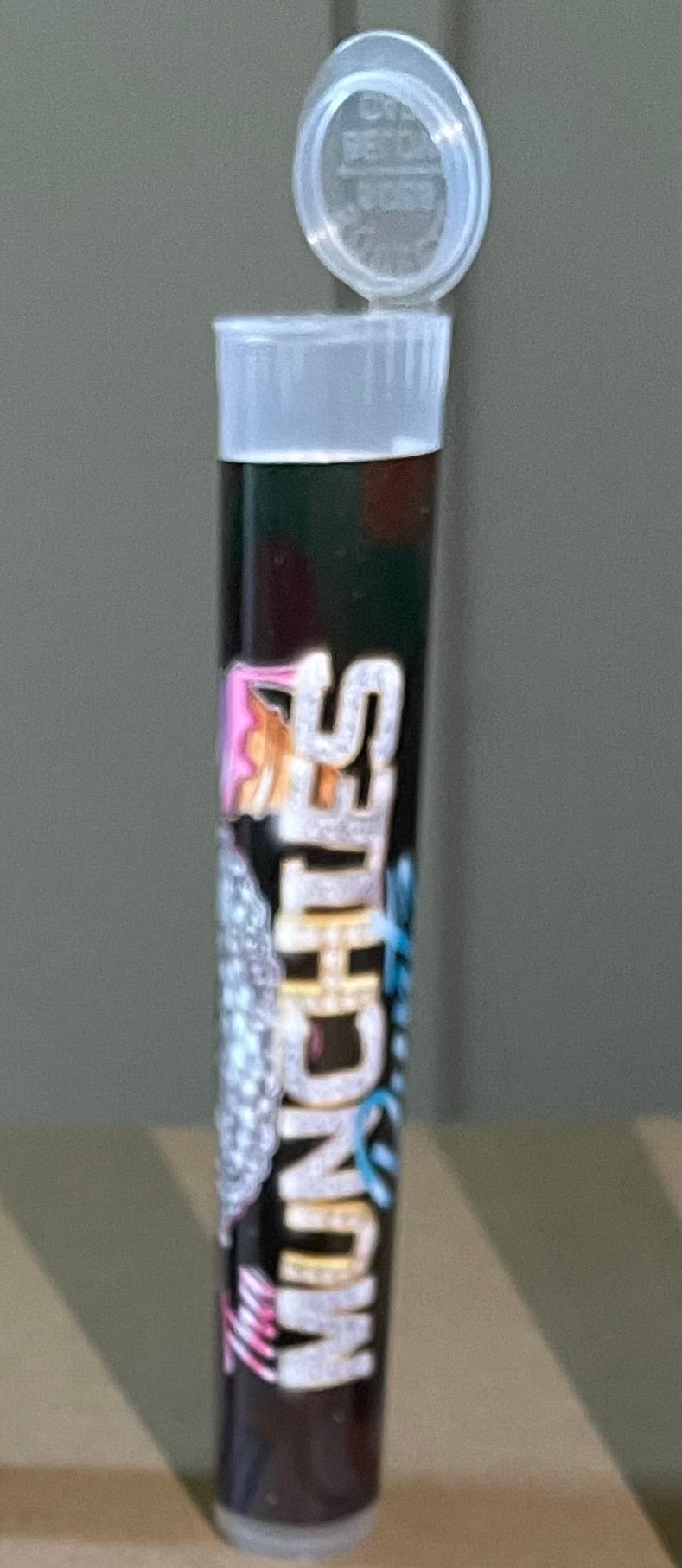 Plastic Pre-Roll Clear tubes with Custom Strain Logo label