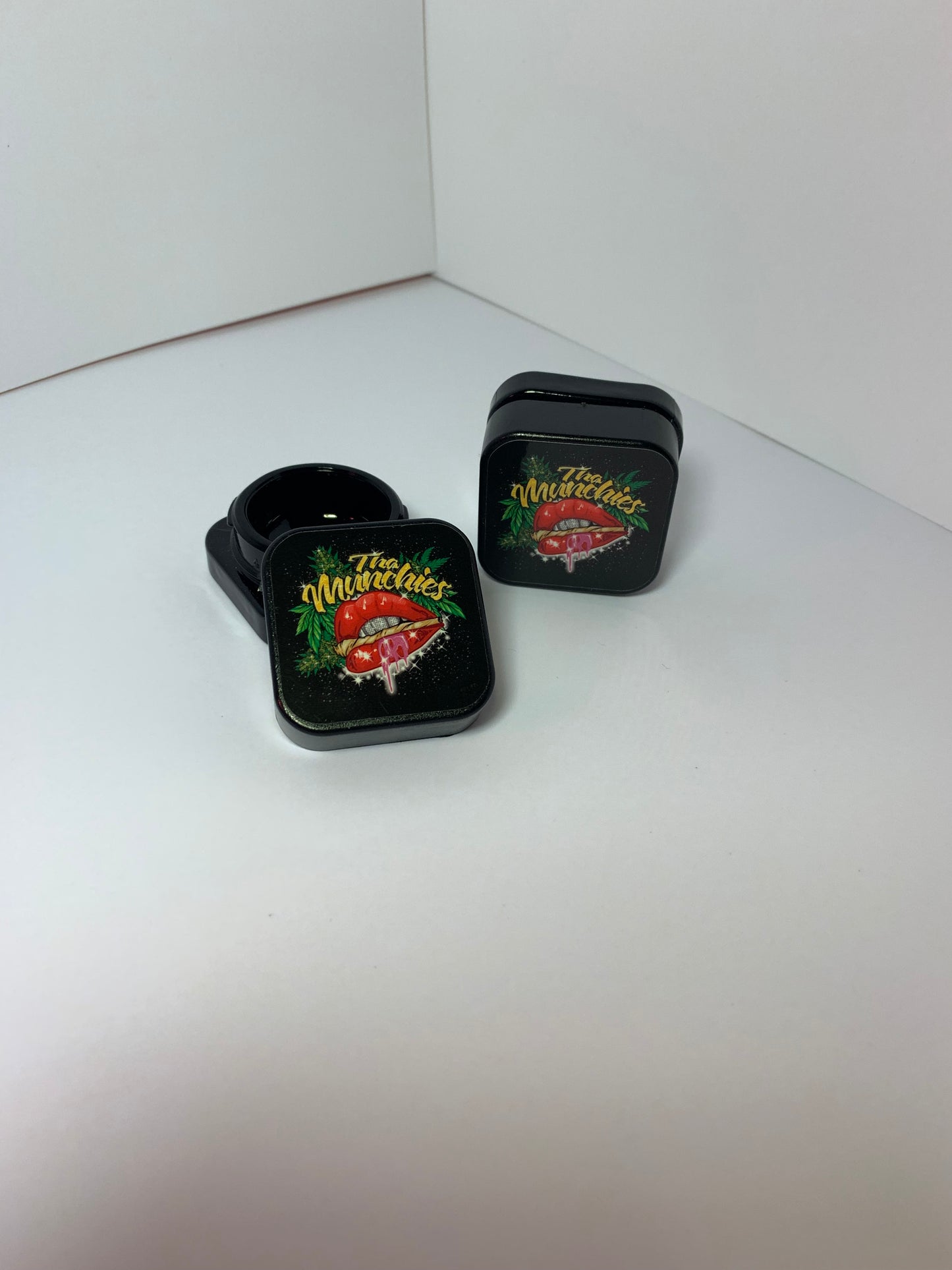 5mL Square Glass Black Concentrate Jar (2) Pieces