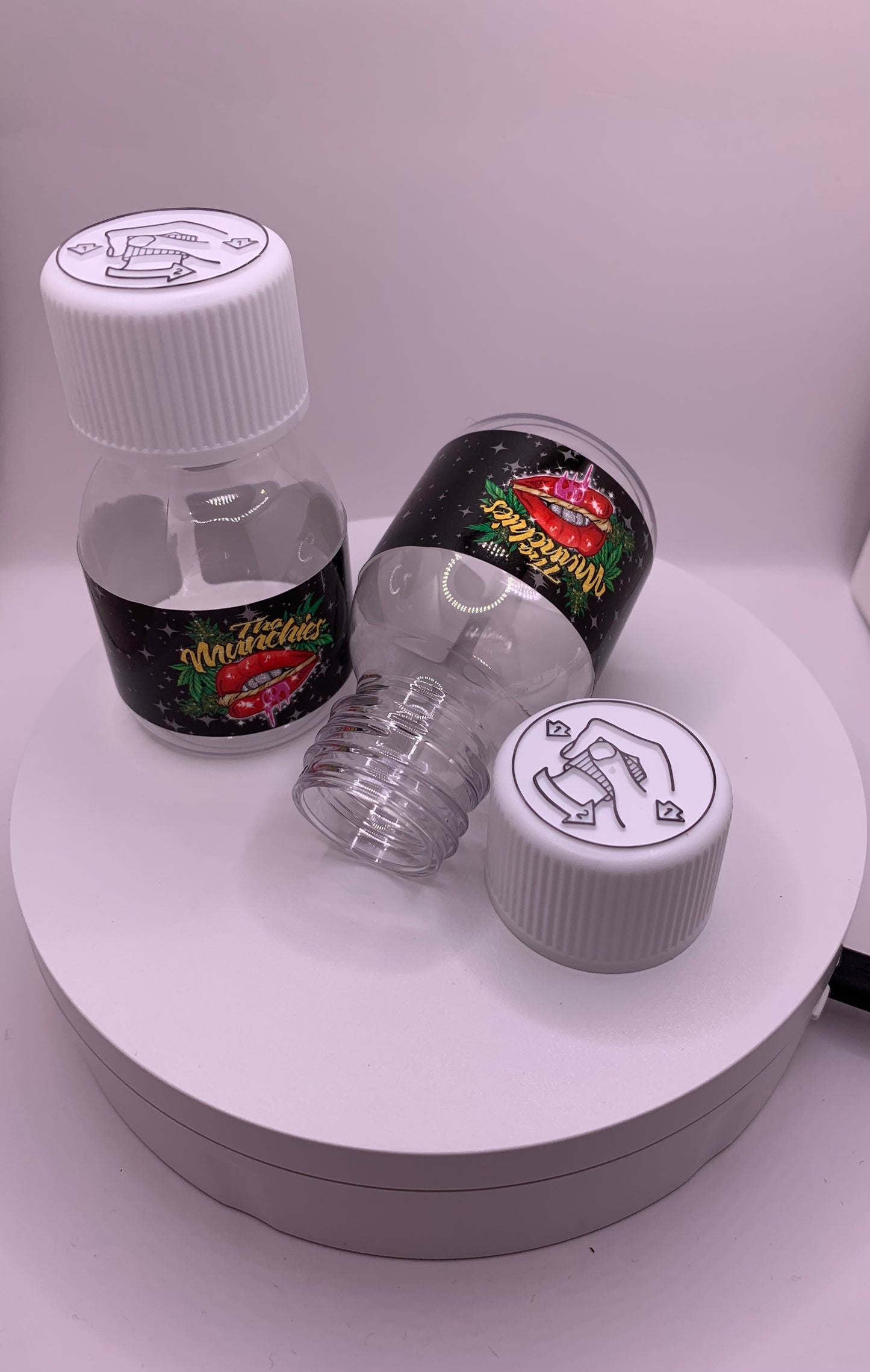 Tha Munchies Custom Plastic Syrup Bottles T/E Screw Cap