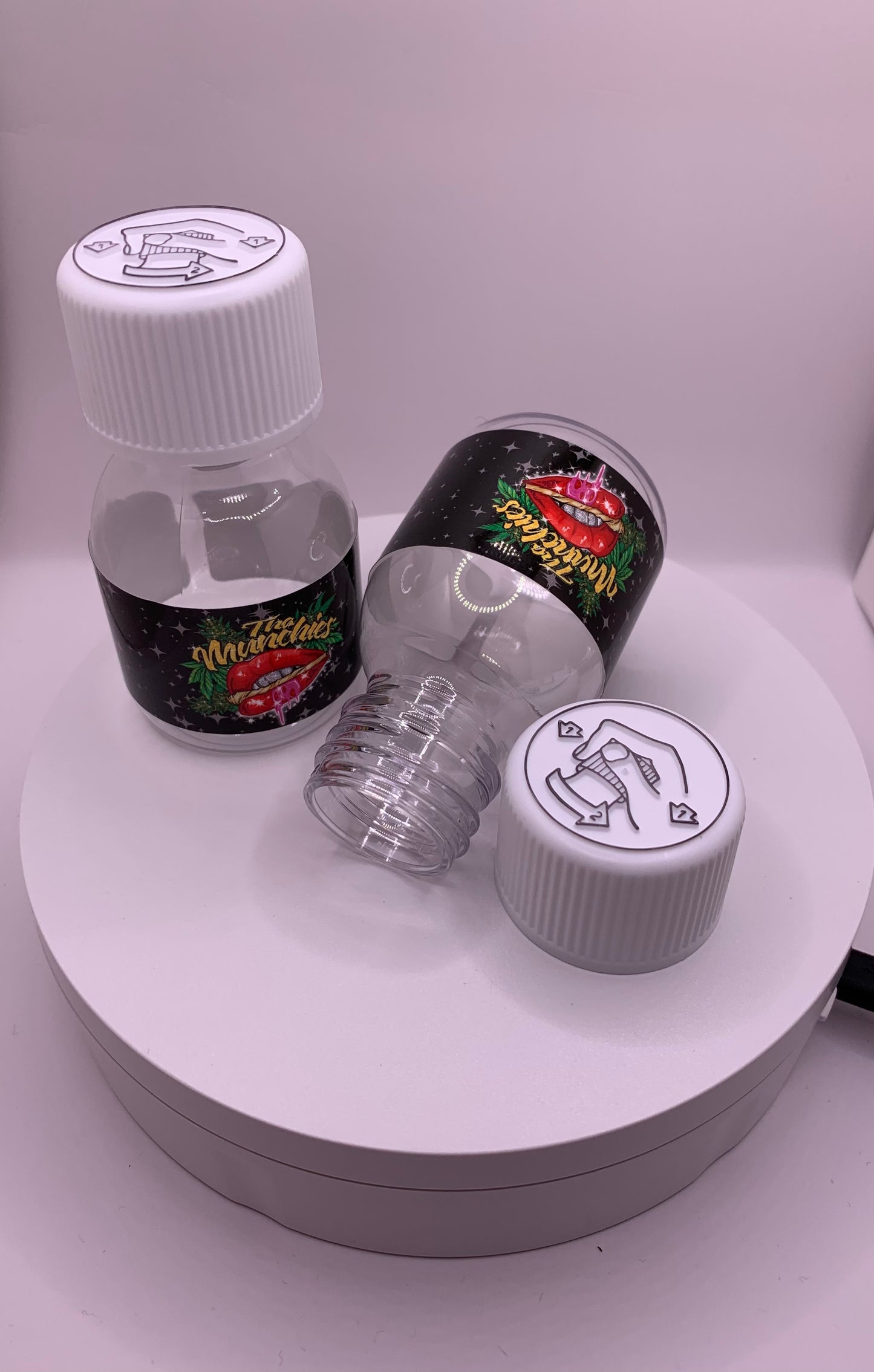 Tha Munchies Custom Plastic Syrup Bottles T/E Screw Cap