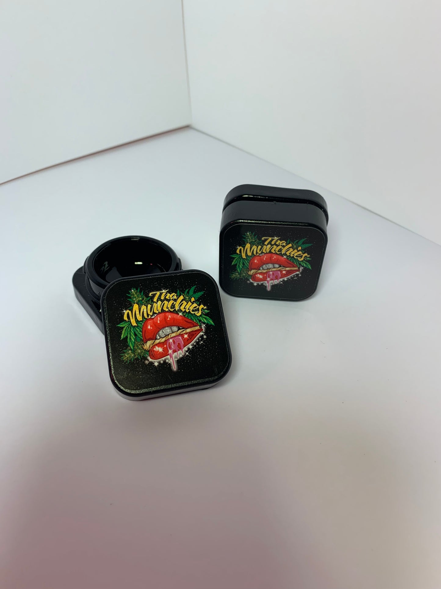 5mL Square Glass Black Concentrate Jar (2) Pieces