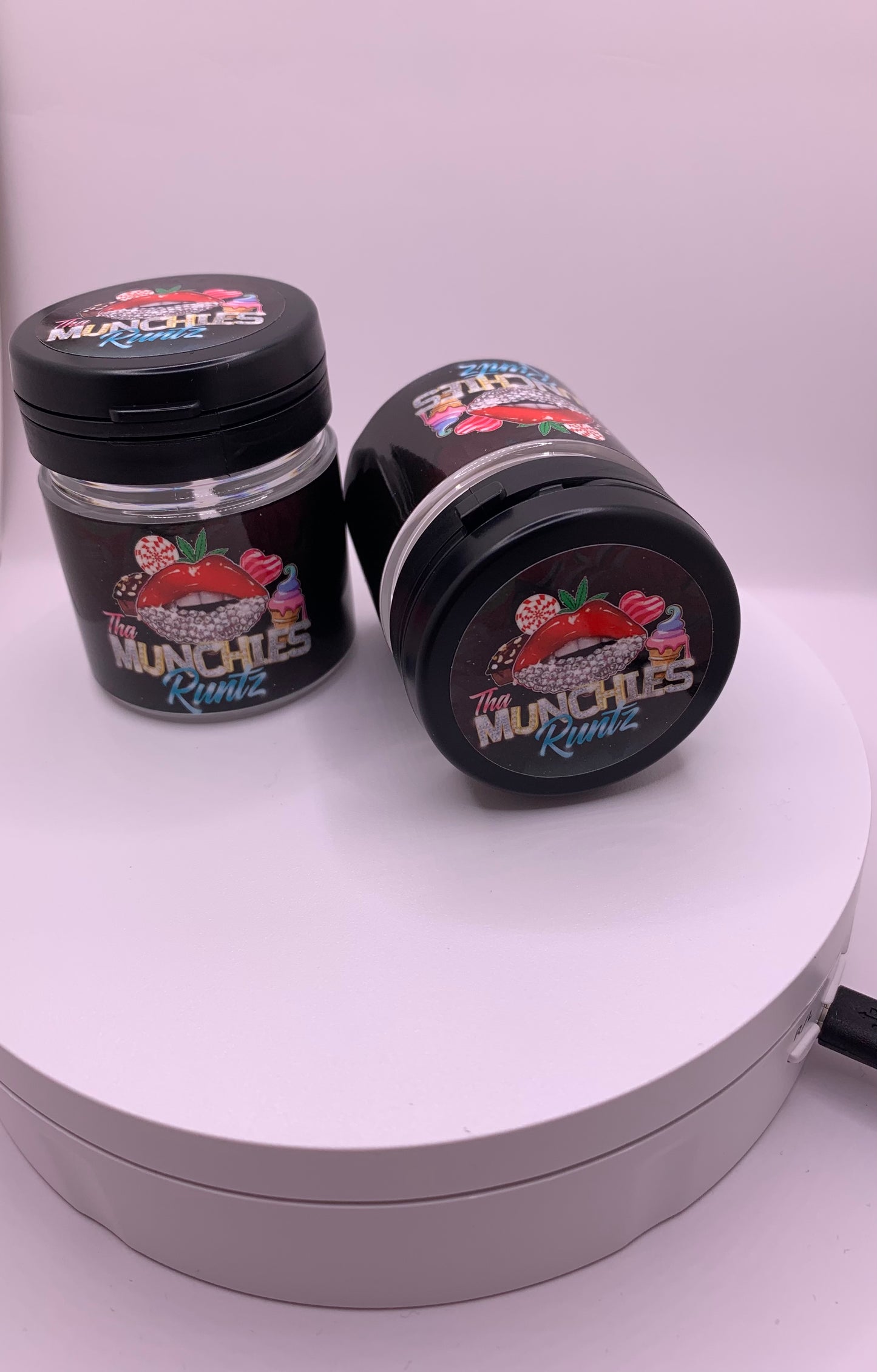 Tha Munchies Runtz Custom Strain Logo Tamper Evident Plastic Jars