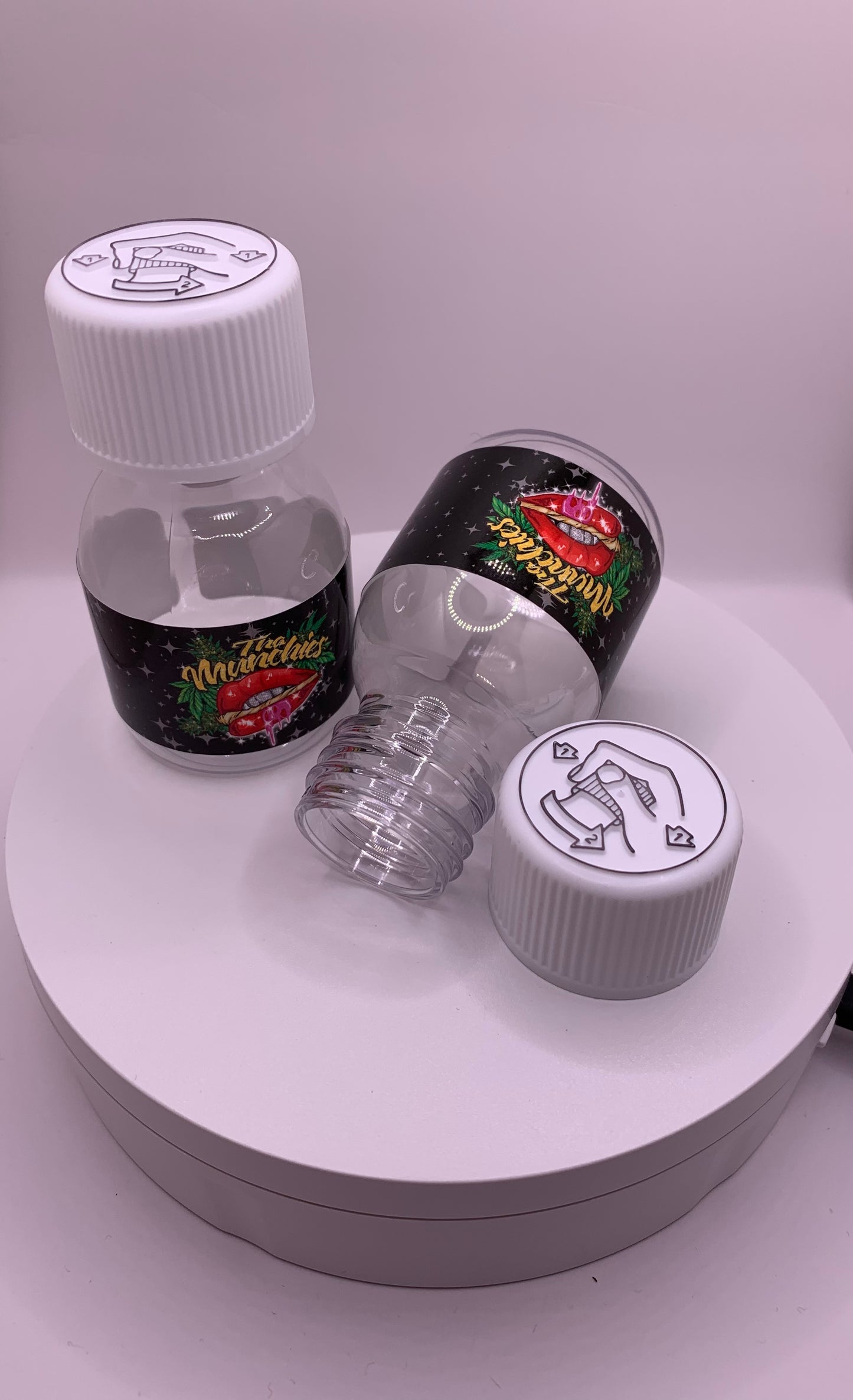 Tha Munchies Custom Plastic Syrup Bottles T/E Screw Cap