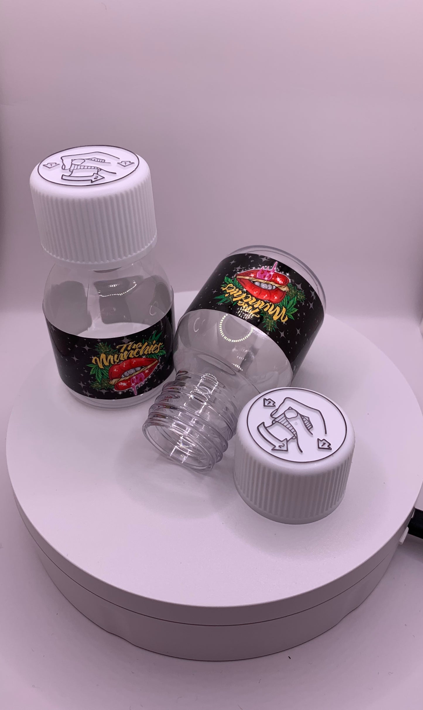 Tha Munchies Custom Plastic Syrup Bottles T/E Screw Cap