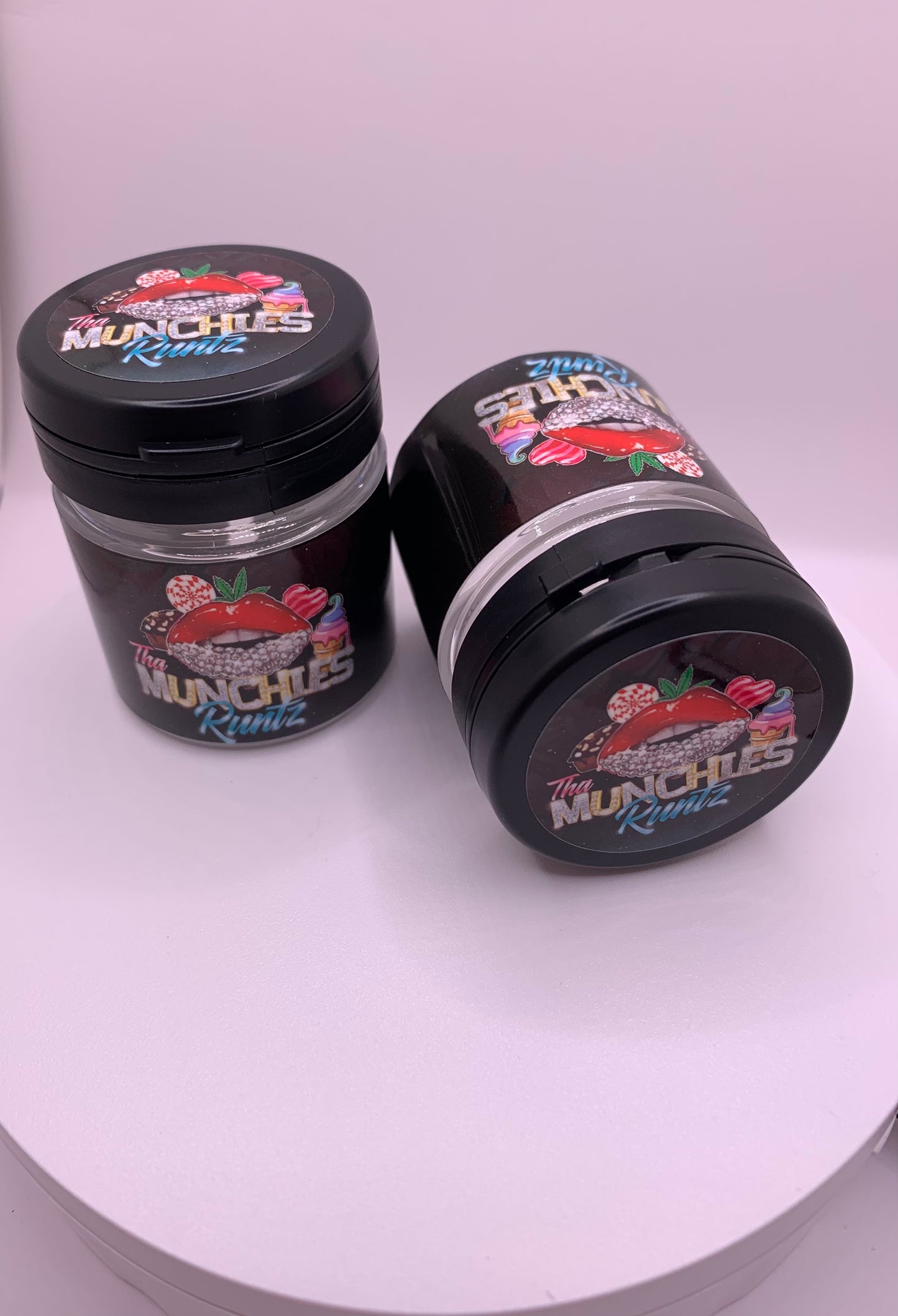 Tha Munchies Runtz Custom Strain Logo Tamper Evident Plastic Jars