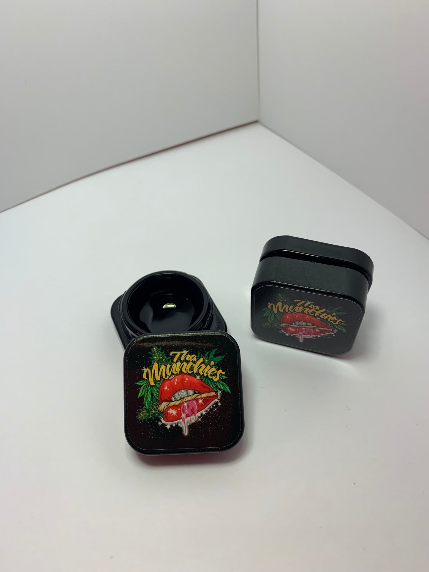 5mL Square Glass Black Concentrate Jar (2) Pieces