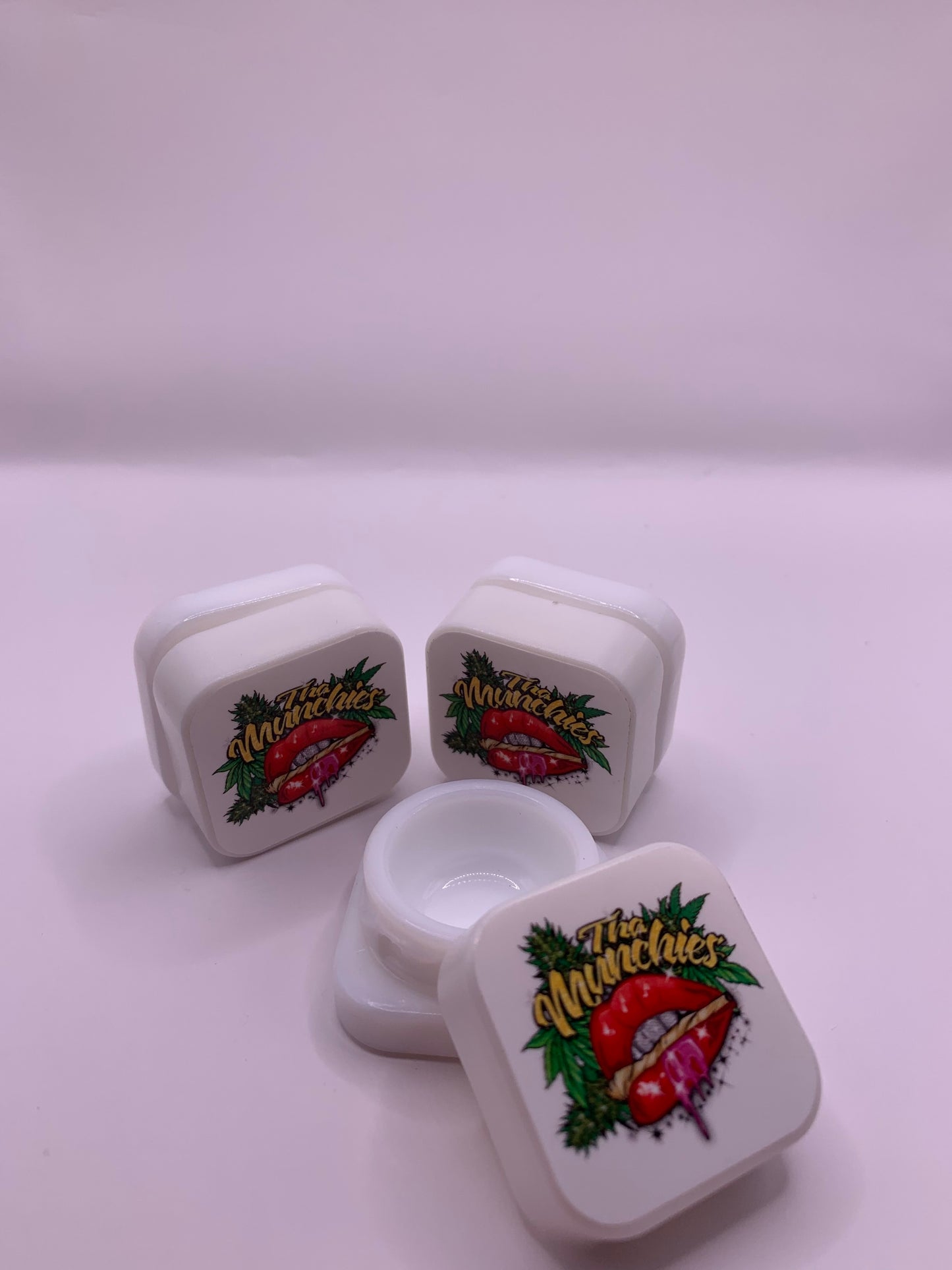 5mL Square Glass White Concentrate Jar (2) Pieces