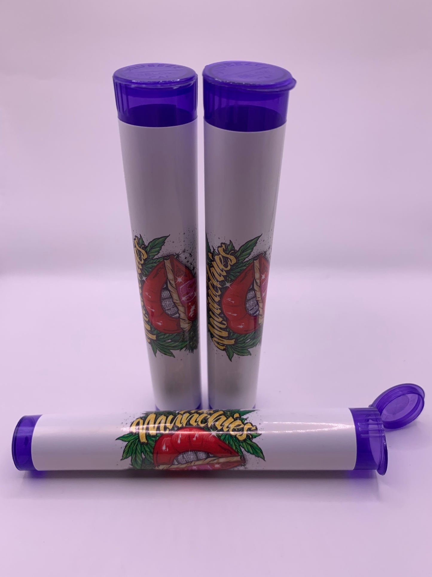 Plastic Pre-Roll Translucent Purple Tube