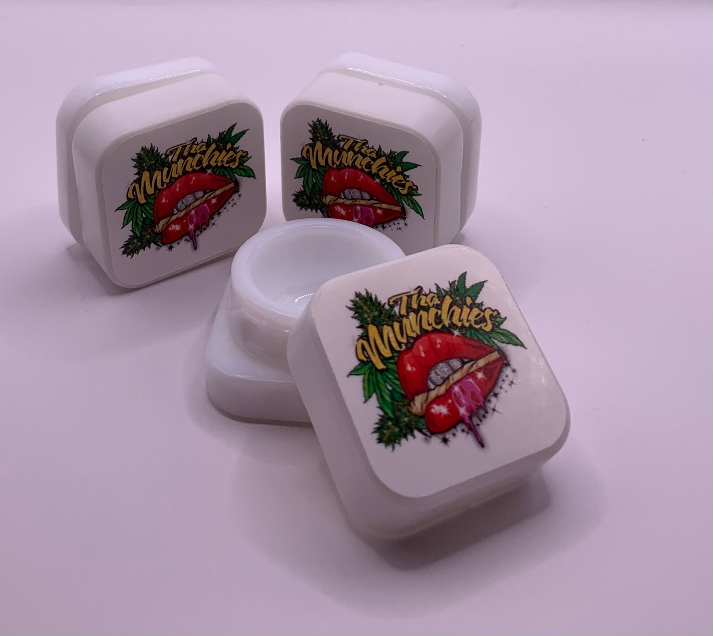 5mL Square Glass White Concentrate Jar (2) Pieces