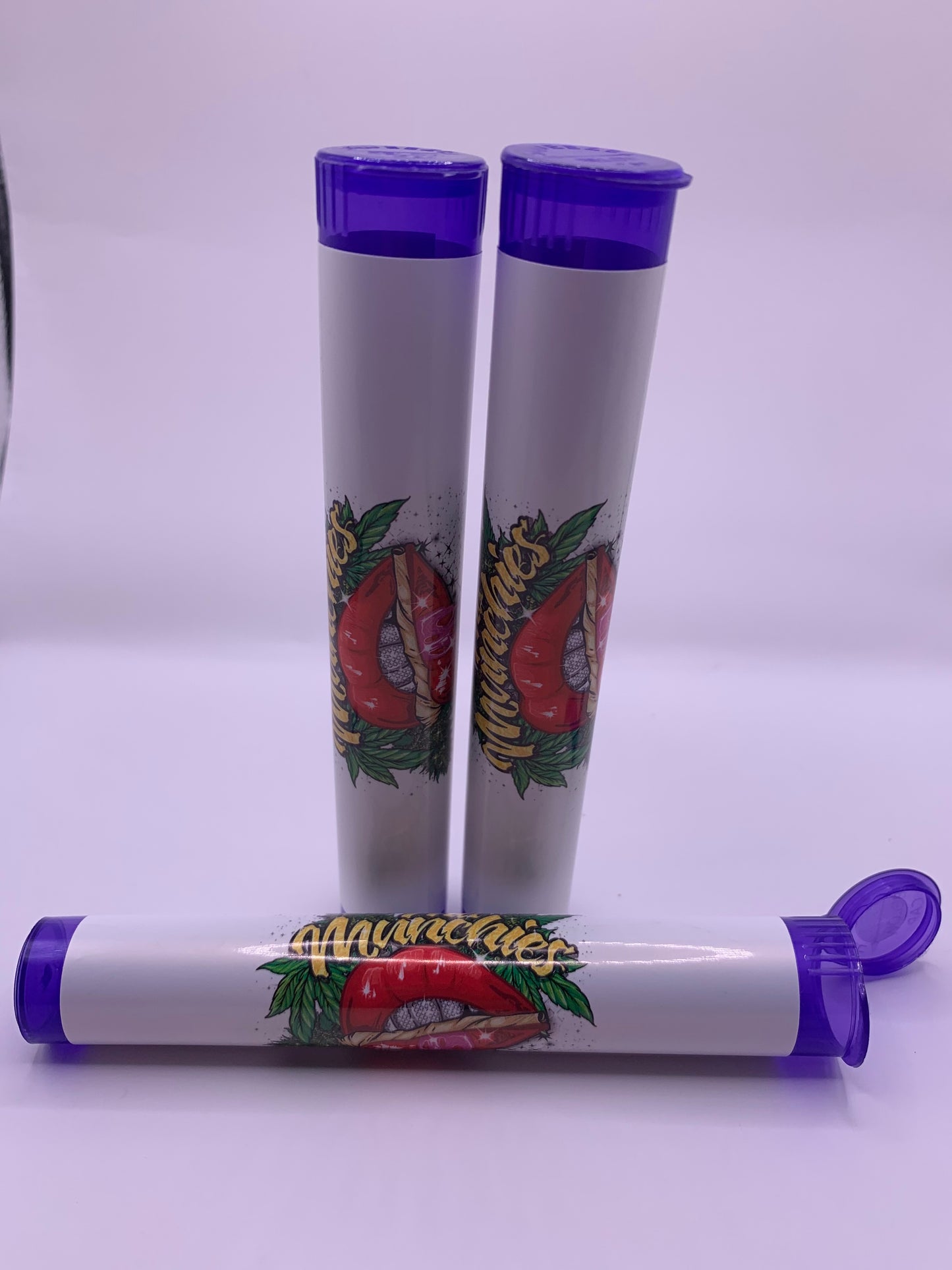 Plastic Pre-Roll Translucent Purple Tube