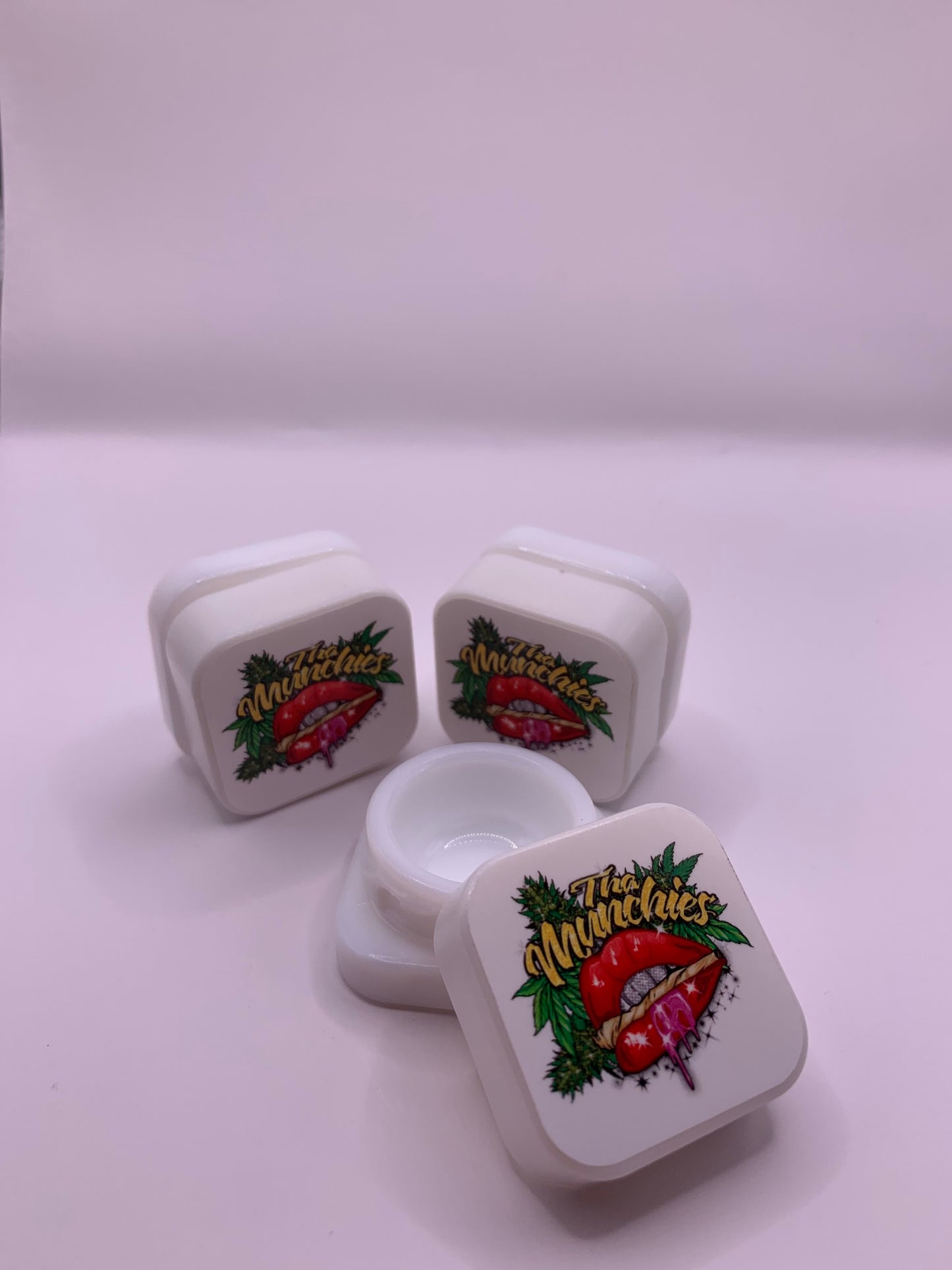 5mL Square Glass White Concentrate Jar (2) Pieces