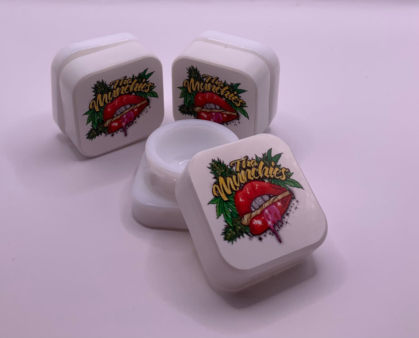 5mL Square Glass White Concentrate Jar (2) Pieces