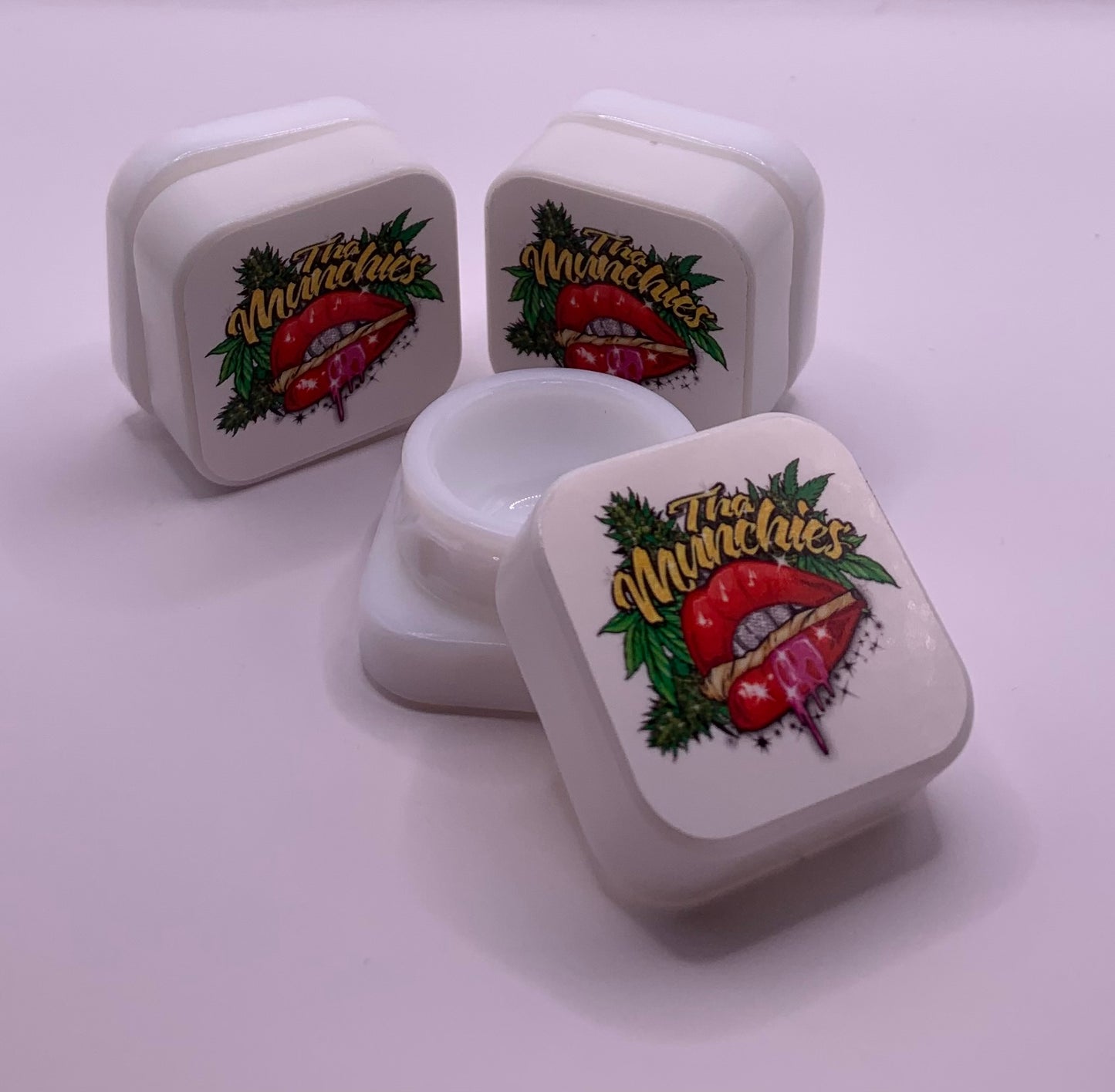 5mL Square Glass White Concentrate Jar (2) Pieces