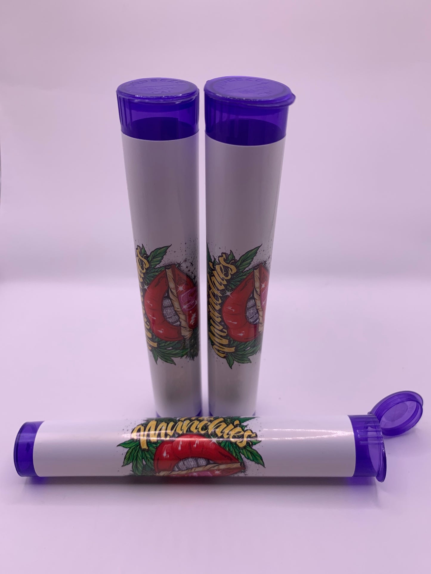 Plastic Pre-Roll Translucent Purple Tube