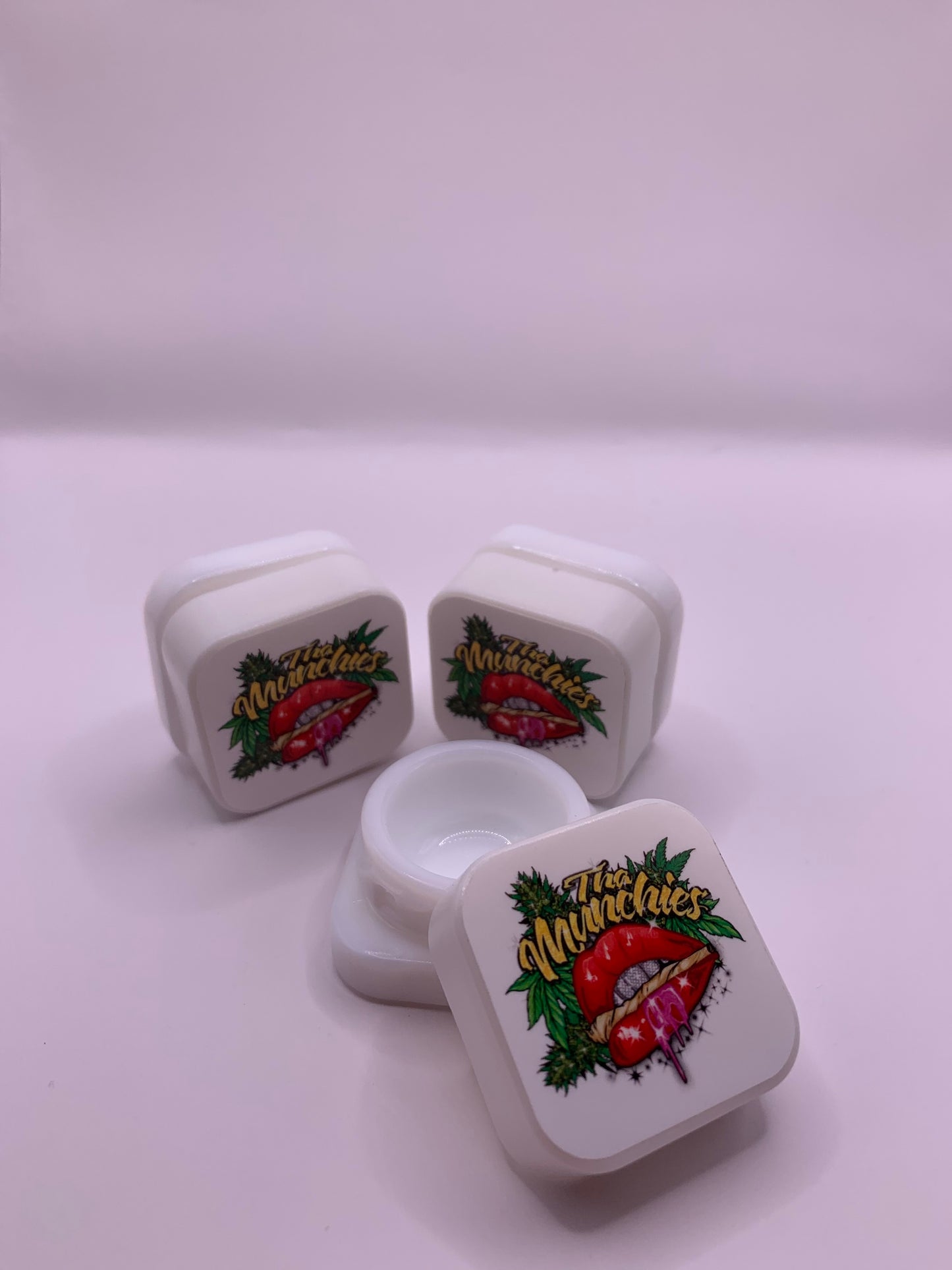 5mL Square Glass White Concentrate Jar (2) Pieces