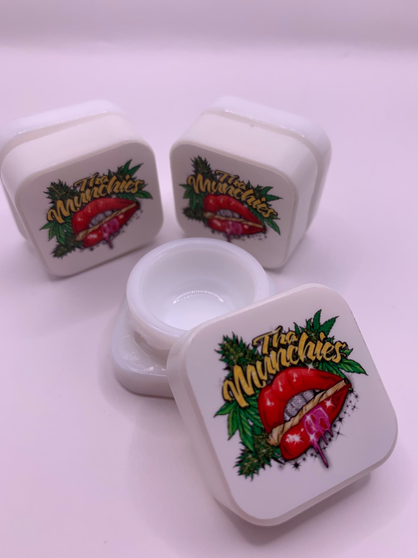 5mL Square Glass White Concentrate Jar (2) Pieces