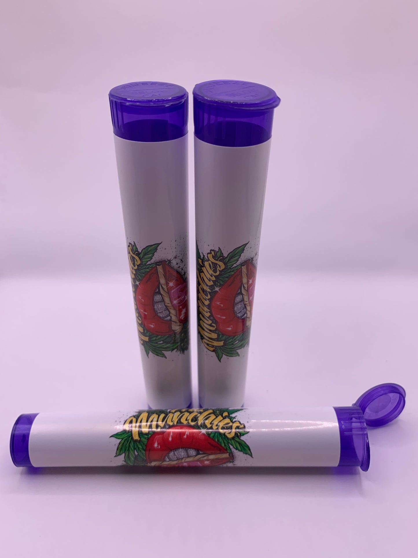 Plastic Pre-Roll Translucent Purple Tube